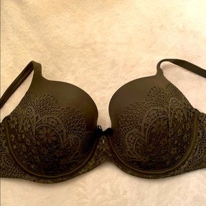 Army green lace bra
